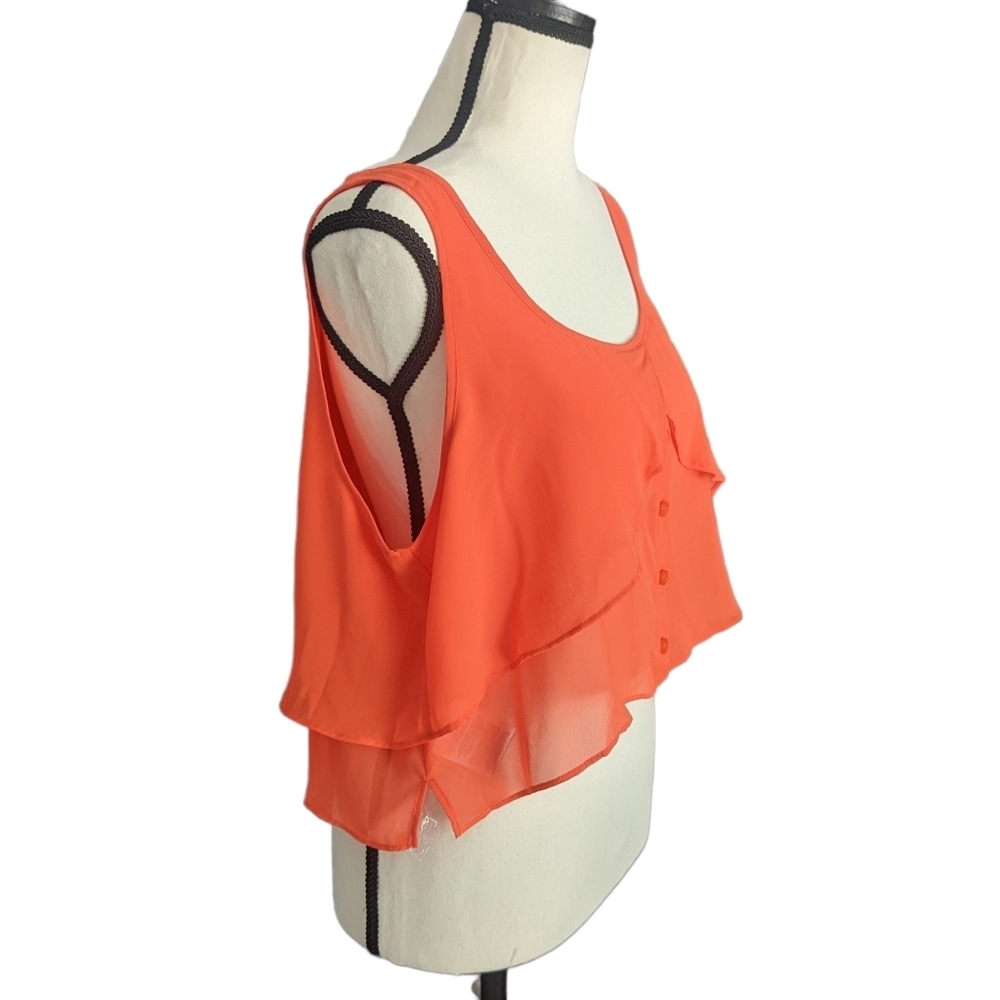 NWT BCBG Sleeveless Crop Top Orange Size L - Picture 2 of 10